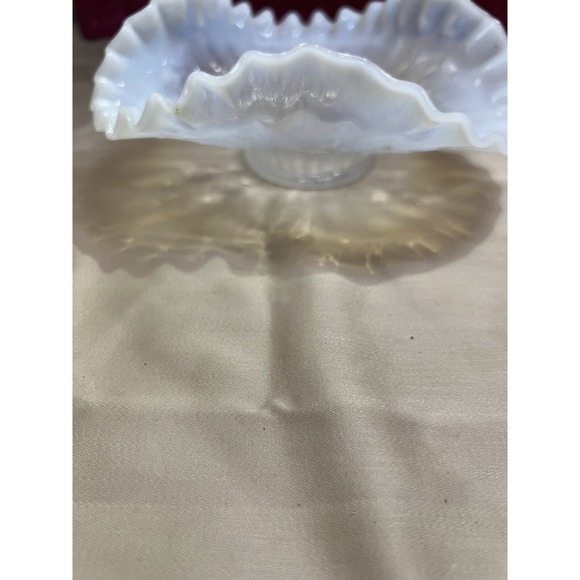 BEAUTIFUL! OPALESCENT BOWL WAVY WITH RUFFLED‎ EDGE 7 X 2.5 (832) - Picture 11 of 12
